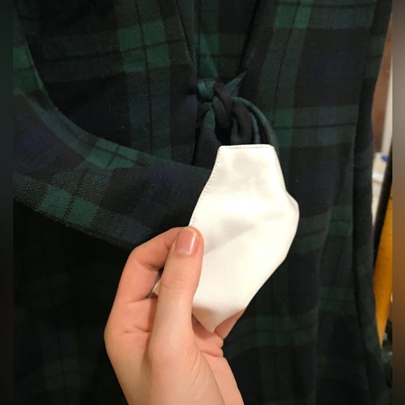 SOLD | Vintage Dark Academia, Pleated Plaid Dress with Collar - Picture 4 of 5